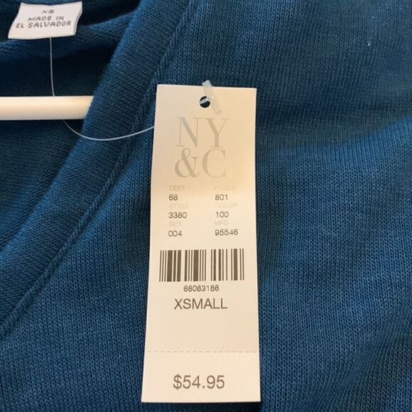 Sweet Pea for New York and Co teal sleeveless maternity blouse Size XS NWT - Picture 6 of 7